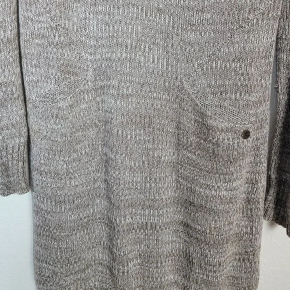 Prana Archer Sweater Dress Brown Women's Size Med Snap Button Turtle Neck - Picture 4 of 9
